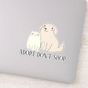 Sticker Adopt ne font pas des emplettes chien de chat