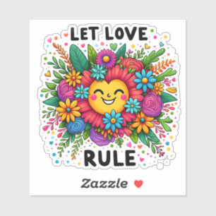 Sticker Adopter la positivité avec des fleurs vibrantes et
