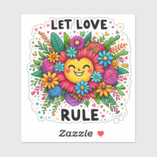 Sticker Adopter la positivité avec des fleurs vibrantes et
