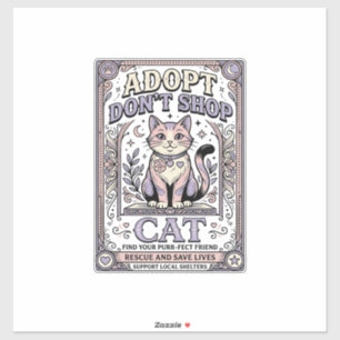 Sticker Adoptez Ne Pas Acheter Chat Sauvetage de Chat Adop