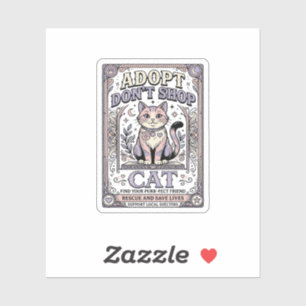 Sticker Adoptez Ne Pas Acheter Chat Sauvetage de Chat Adop
