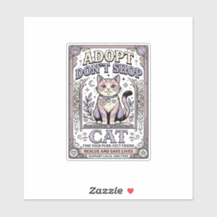 Sticker Adoptez Ne Pas Acheter Chat Sauvetage de Chat Adop