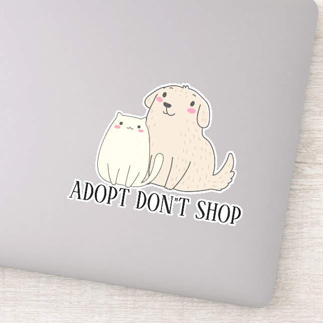 Sticker Adoptez Ne pas Acheter Chien Chat (Détail)