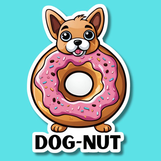 Sticker Adorable Chien-Nut étanche (Créateur téléchargé)