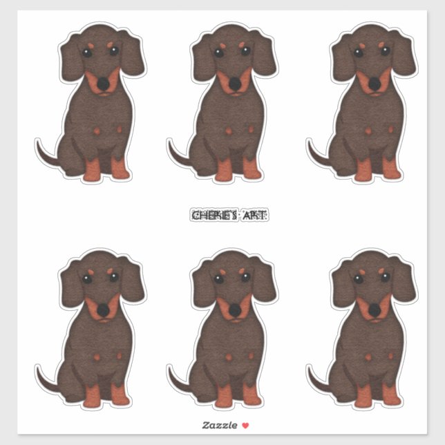 Sticker Adorable Chiens Dachshund Style Felt (Feuille)
