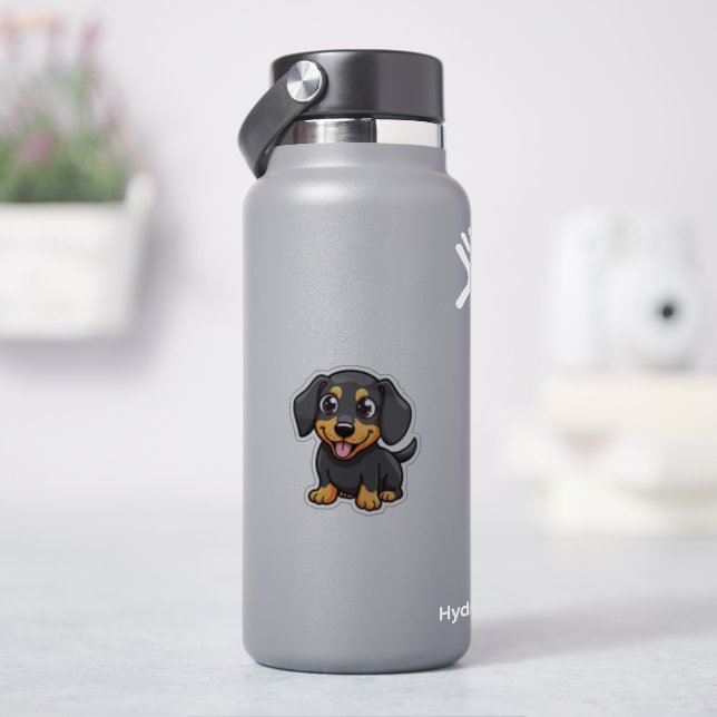 Sticker Adorable Dachshund, Kawaii Charmer, Petit (HydroFlask)