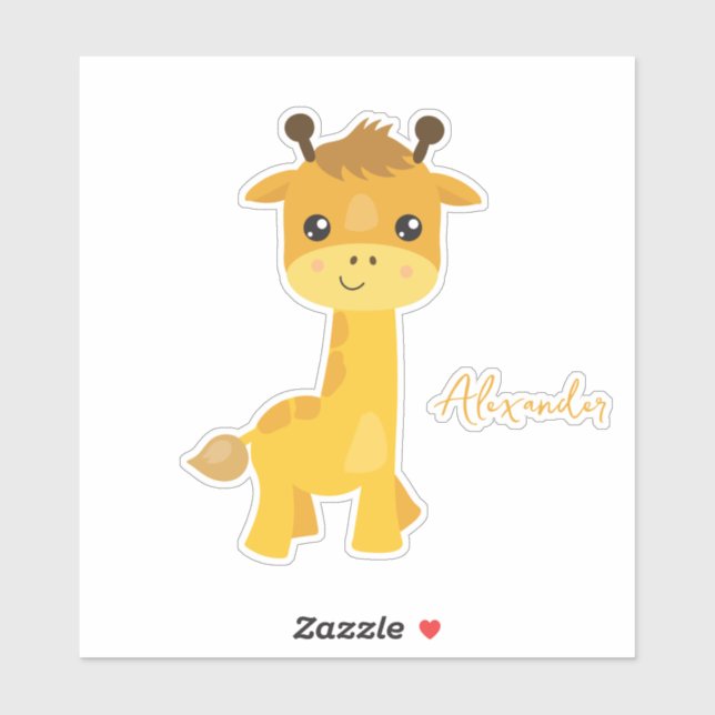 Sticker Adorable Giraffe (Feuille)
