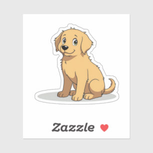 Sticker Adorable Golden Retriever, Anime Cosy Cute, Petit