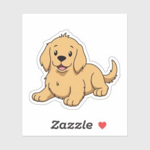 Sticker Adorable Golden Retriever, Cosy Anime Charme, Peti