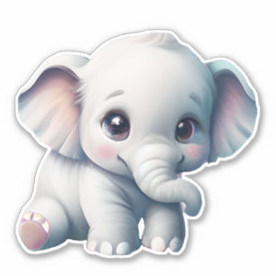 Sticker adorable Kawaii Baby Elephant