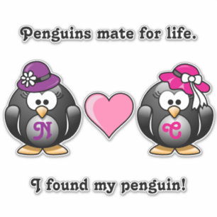 Sticker Adorable Lesbienne Penguins Deux Mariées Casquette