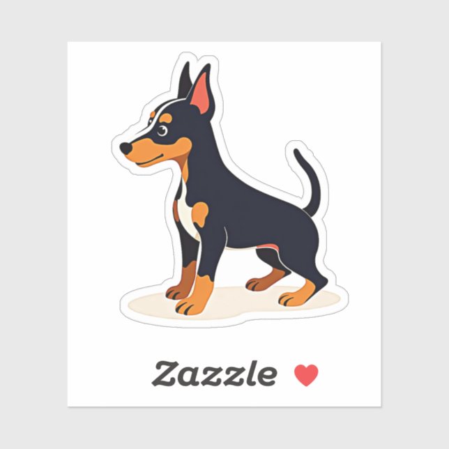 Sticker Adorable Manchester Terrier, Charme Cubiste, Petit (Feuille)