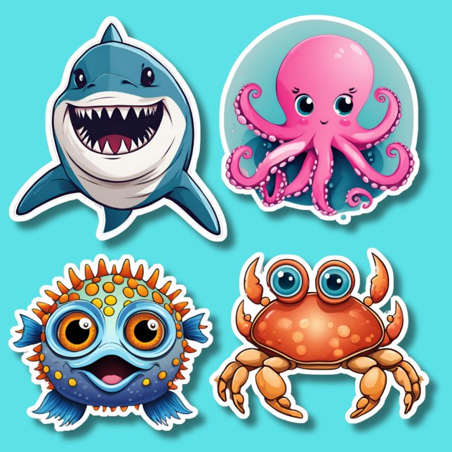 Sticker Adorable Ocean Life Set étanche (Créateur téléchargé)