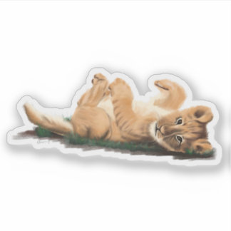 Sticker Adorable Pastel Baby Lion Illustration personnalis
