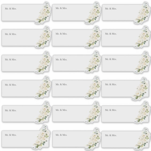 Sticker Adresse client transparente H2 Albâtre Roses (Devant)