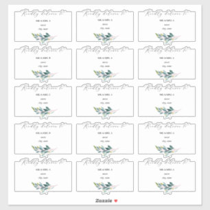 Sticker Adresse de l'invité au gommier bleu rustique