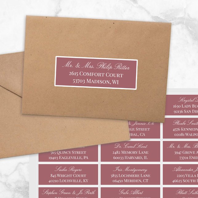 Sticker Adresse de l'invité de mariage 24 en écriture élég (Créateur téléchargé)
