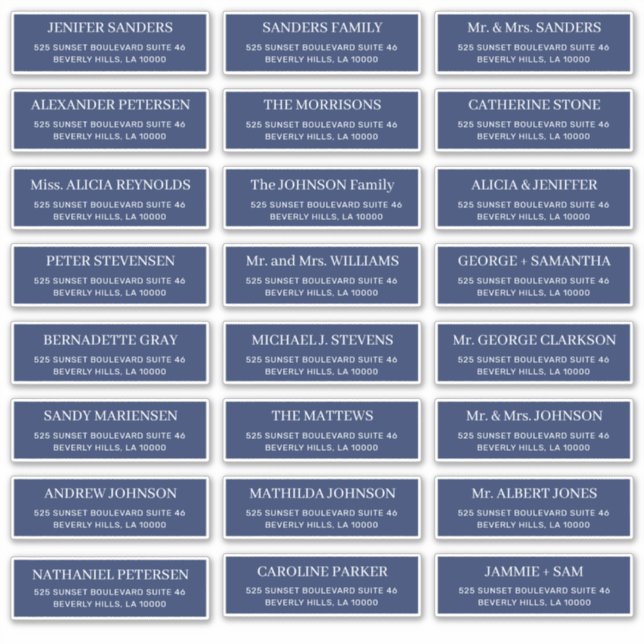 Sticker Adresse de l'invité de mariage à la typographie mo (Devant)