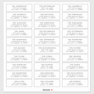 Sticker Adresse de l'invité du mariage individuel élégant