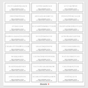Sticker Adresse de Mariage simple blanc