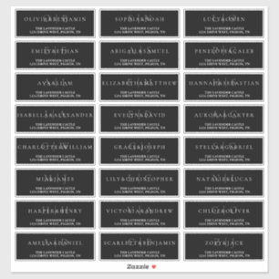 Sticker Adresse de Mariage simple en noir et blanc