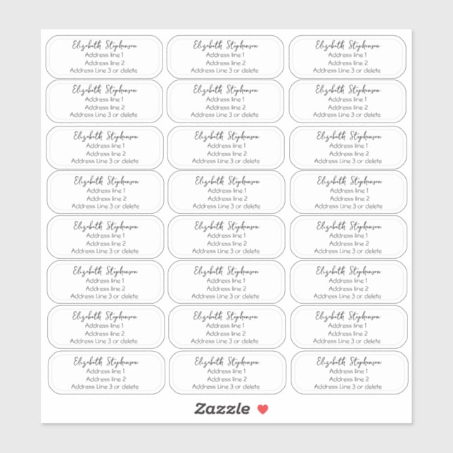 Sticker Adresse de Retour Clair à Trois Lignes Transparent (Feuille)