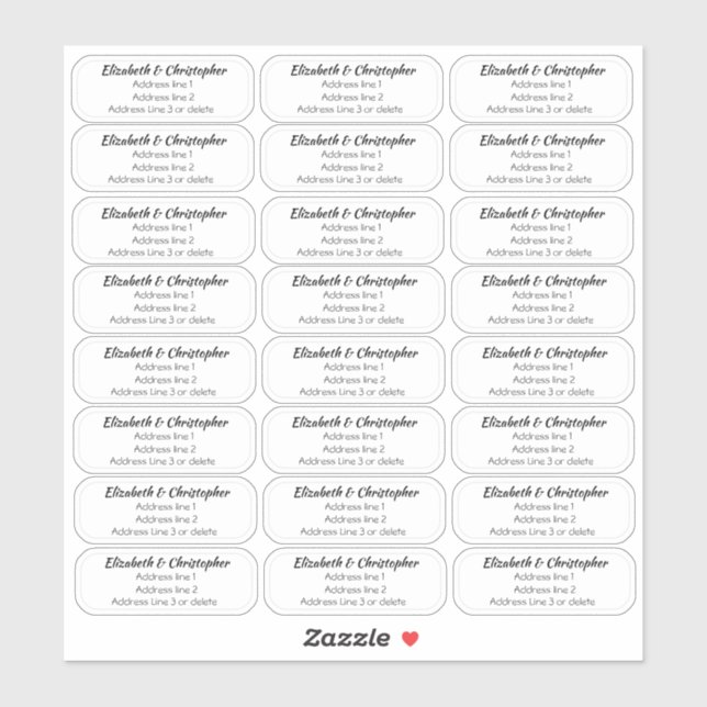 Sticker Adresse de Retour Clair Trois Lignes Transparent C (Feuille)