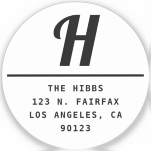 Sticker Adresse de retour noir et blanc transparent