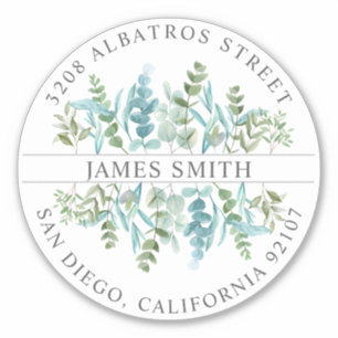 Sticker Adresse de retour personnalisée I Eucalyptus