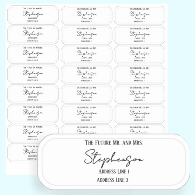 Sticker Adresse de retour transparente pour futurs mariés  (Créateur téléchargé)