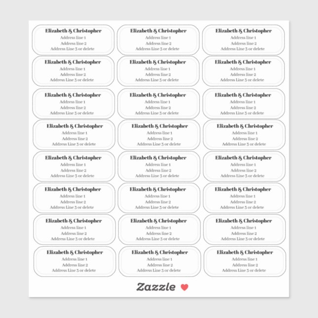 Sticker Adresse de Retour Trois Lignes Claire Transparente (Feuille)
