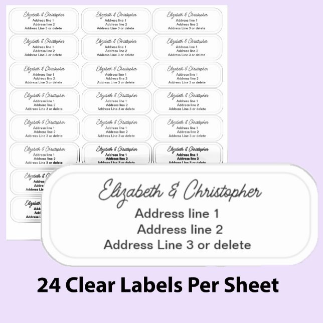Sticker Adresse de Retour Trois Lignes Claire Transparente (Créateur téléchargé)