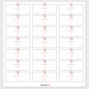 Sticker Adresse d'invité transparente, Faux Rose Gold Star