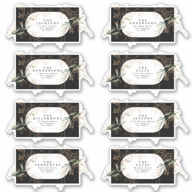 Sticker Adresse du Mariage Eucalyptus (Devant)