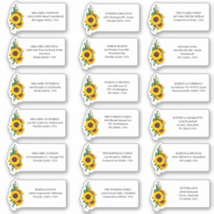 Sticker Adresse du Mariage Rustic Sunflower