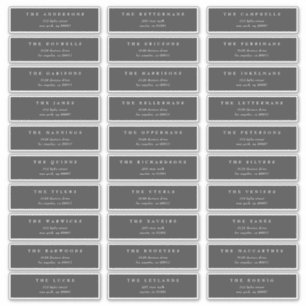 Sticker Adresse individuelle du mariage traditionnel gris 