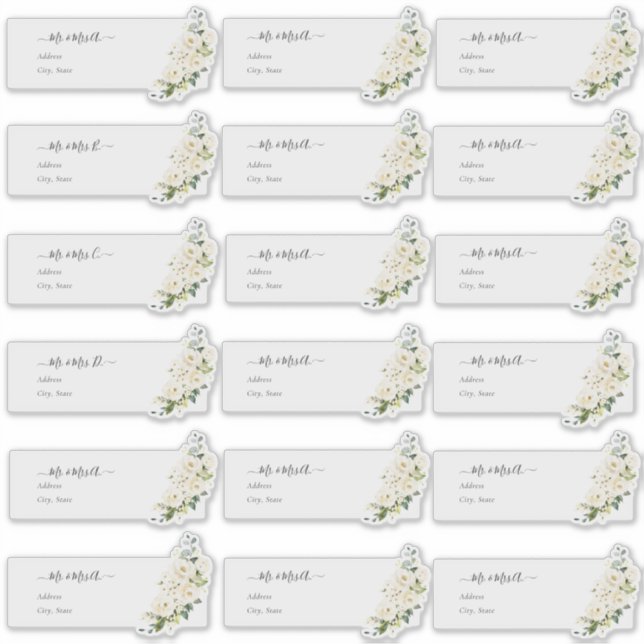 Sticker Adresse Invité Transparente H2 Roses d'Albâtre (Devant)