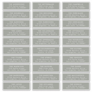 Sticker Adresse personnalisée moderne vert sauge blanc pou