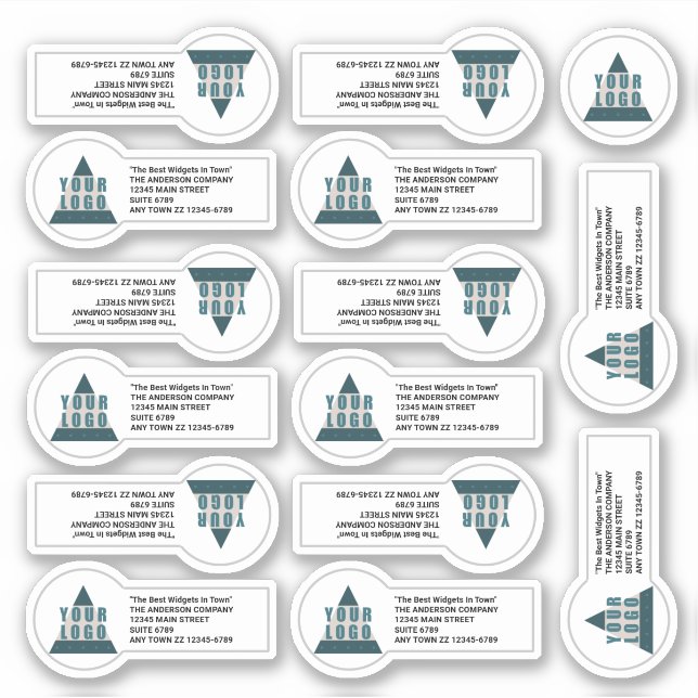 Sticker Adresse Promo du logo de l'entreprise 14 Contour C (Devant)