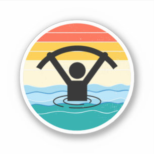 Sticker Aérobic aquatique Exercice aquatique Fitness Rétro
