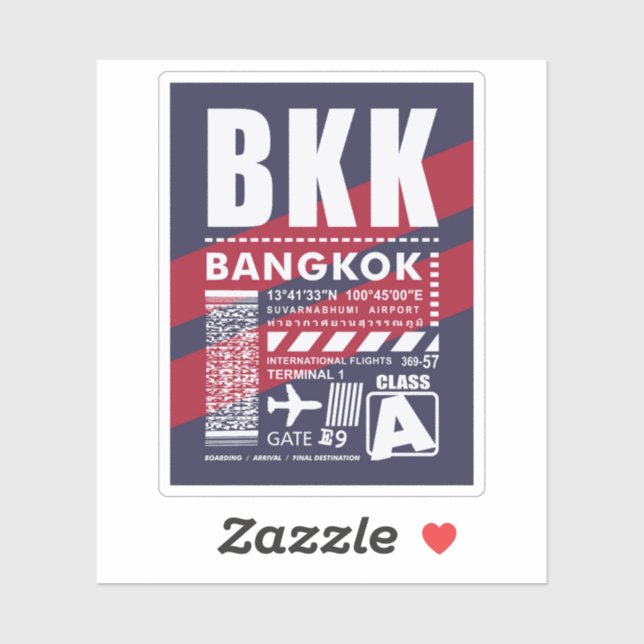 Sticker Aéroport BKK Bangkok (Feuille)
