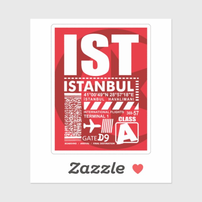 Sticker Aéroport IST Istanbul (Feuille)