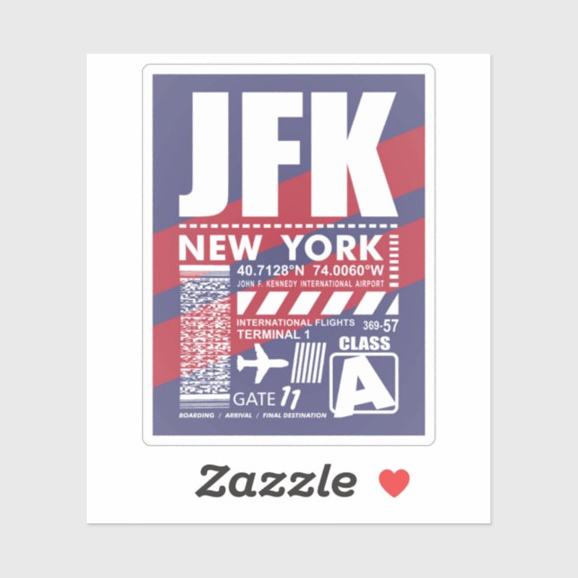 Sticker Aéroport JFK New York (Feuille)