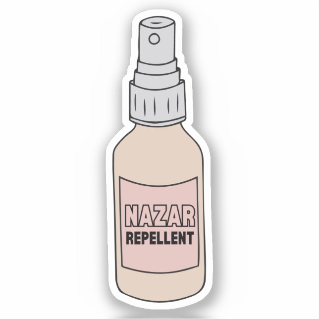 Sticker Aesthétique Nazar Repulsif Spray Arabe (Recto)
