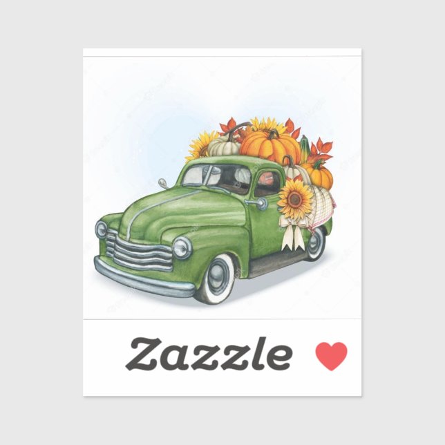 Sticker Affaire Harvest In a Green Truck (Feuille)