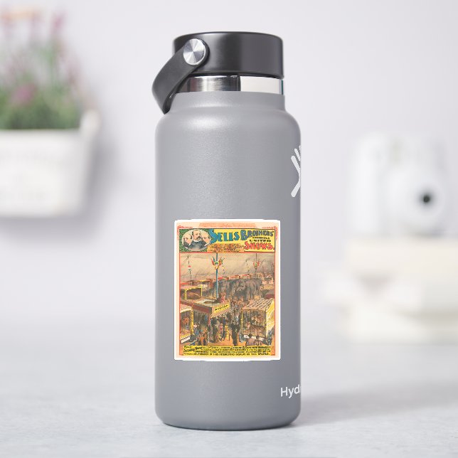 Sticker Affiche De Cirque D'Animaux Exposés Dans Une Tente (HydroFlask)