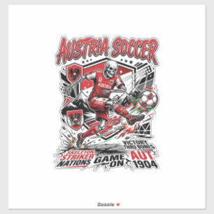 Sticker Affiche de l'Autriche squelette footballeur nation