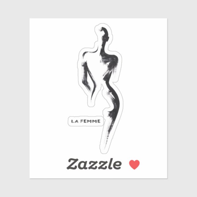Sticker Affiche de peinture simple gouache La Femme 01 (Feuille)