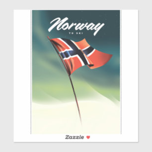 Sticker Affiche de ski norvégienne