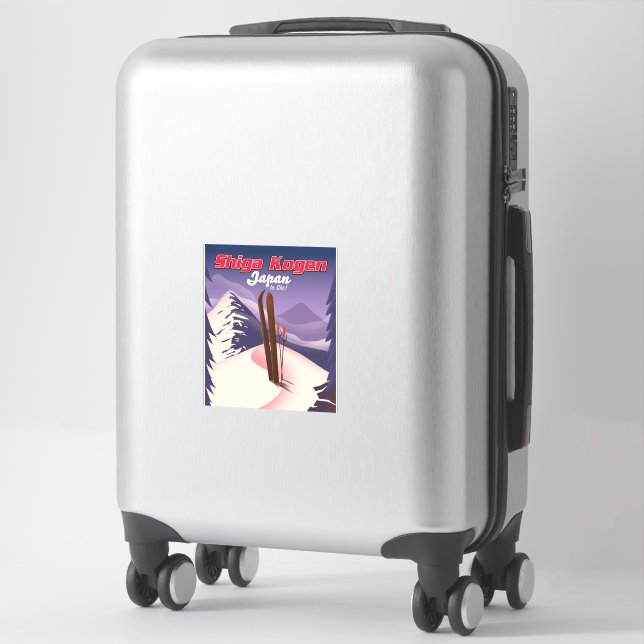 Sticker affiche de ski shiga kogen japon (Sur valise)